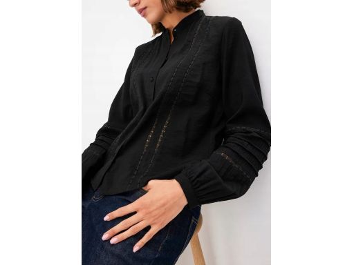B.P.C bluzka koszulowa czarna z koronką ^34