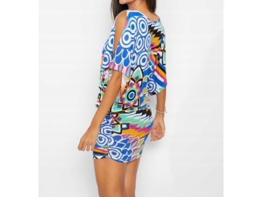 B.P.C sukienka letnia kolorowa odkryte ramiona r.44/46