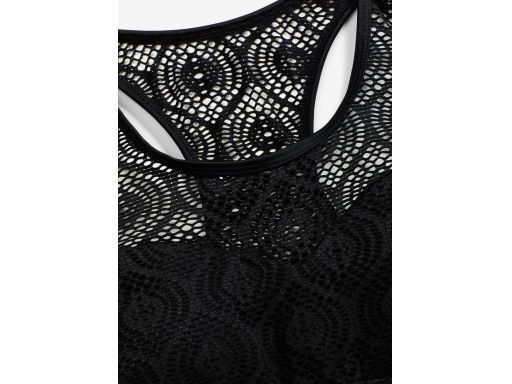 B.P.C tankini czarne z ażurową koronką i bokserkami 50.