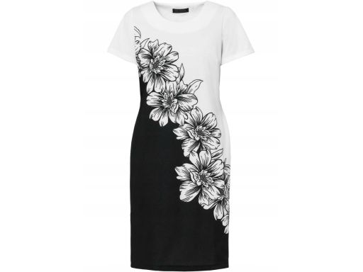 B.P.C sukienka czarno-biała w kwiaty r.36/38