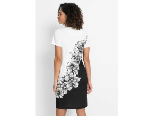 B.P.C sukienka czarno-biała w kwiaty r.36/38