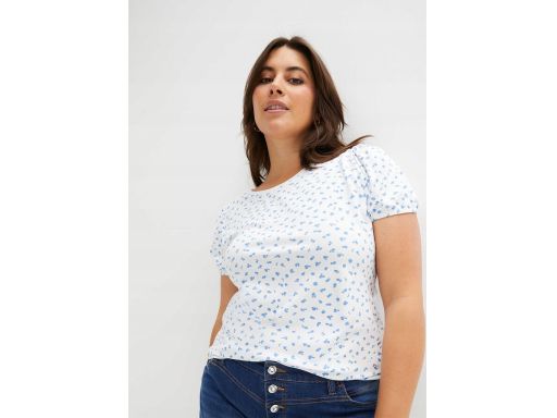 B.P.C t-shirt z rękawami z bufkami we wzorek 44/46.