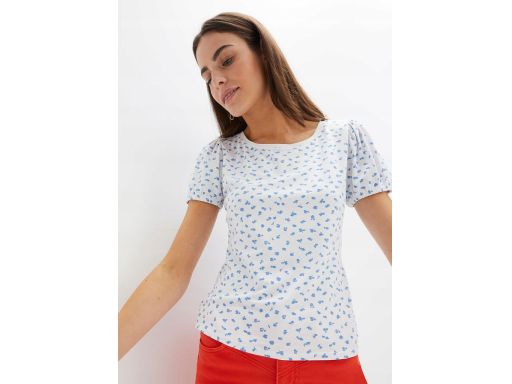 B.P.C t-shirt z rękawami z bufkami we wzorek 44/46.