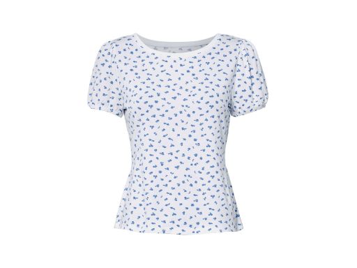 B.P.C t-shirt z rękawami z bufkami we wzorek 44/46.