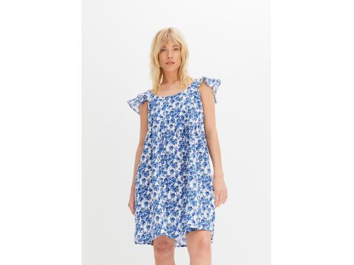 B.P.C muślinowa sukienka niebiesko-biała we wzory 48.