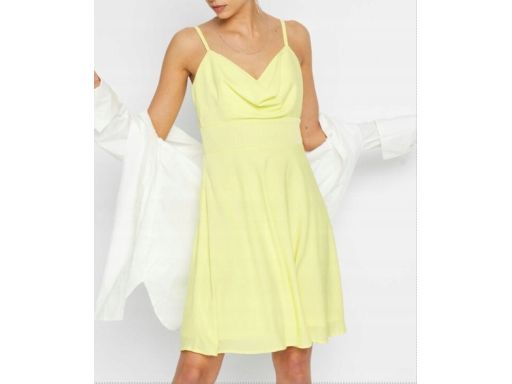 B.P.C sukienka limonka z lejącym dekoltem r.38