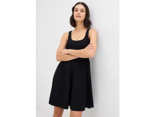 B.P.C czarna sukienka z prążkowaną górą r.40/42