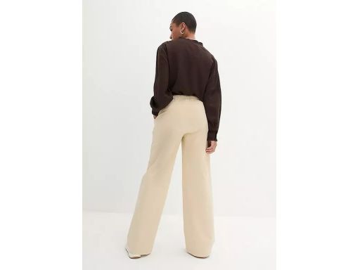 B.P.C spodnie sztruksowe luźne proste beżowe r.42