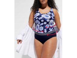 B.P.C kostium kąpielowy granatowy z nadrukiem shape r.50