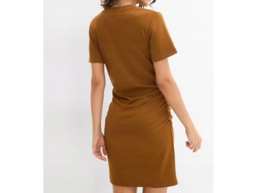 B.P.C sukienka shirtowa brązowa z marszczeniem 44/46 .