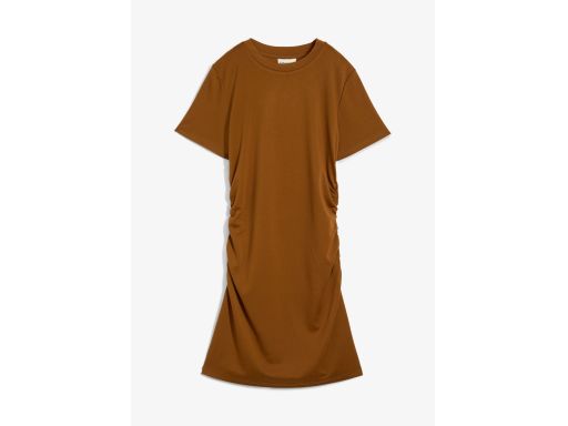 B.P.C sukienka shirtowa brązowa z marszczeniem 44/46 .