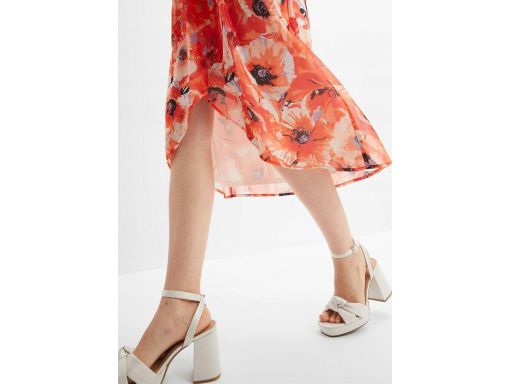 B.P.C sukienka szyfonowa z falbankami midi w kwiaty 48.