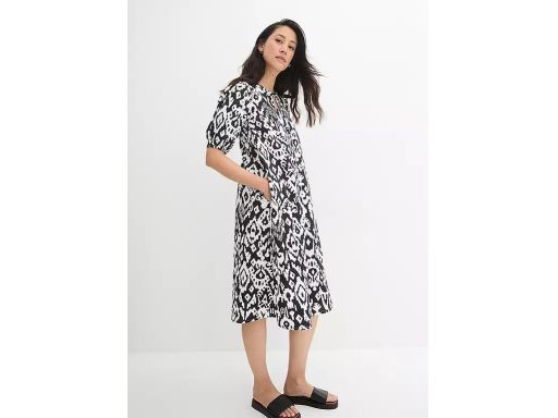 B.P.C sukienka midi z wiązaniem we wzory r.50