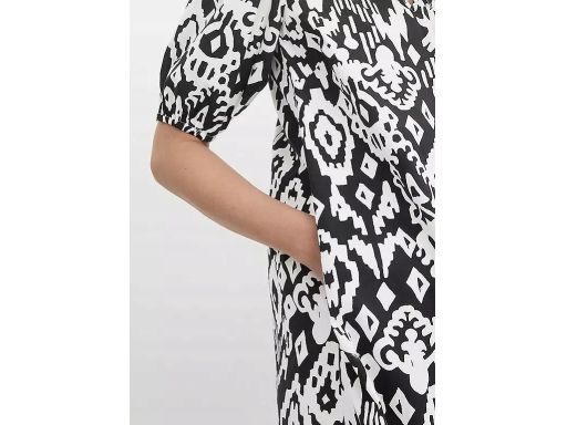 B.P.C sukienka midi z wiązaniem we wzory r.50