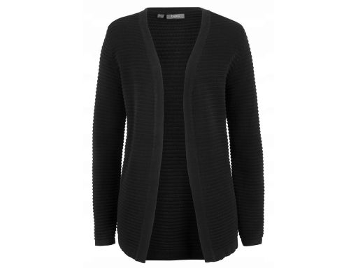 B.P.C sweter bez zapięcia prążkowany czarny r.32/34
