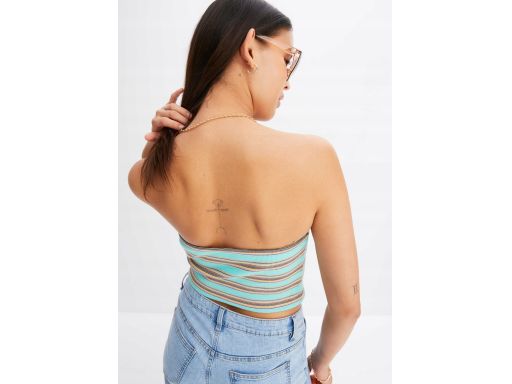 B.P.C bluzka top bandeau kolorowy w paseczki prążkowany 40/42.