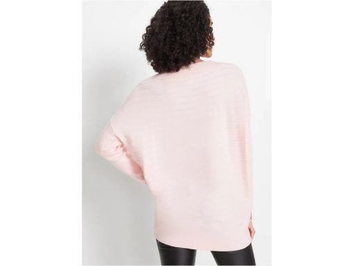 B.P.C jasnoróżowy sweterek oversize z dłuższym tyłem prążkowany r.40/4