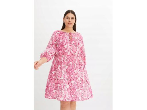 B.P.C sukienka wzorzysta biała w różowe wzory ^42
