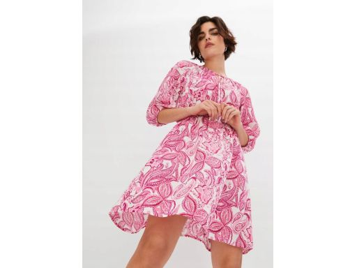 B.P.C sukienka wzorzysta biała w różowe wzory ^42