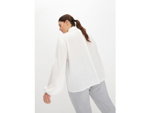 B.P.C biała bluzka szyfonowo satynowa z krawatką 44.