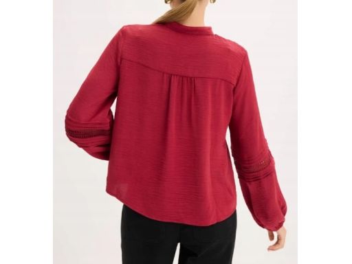 B.P.C bluzka koszulowa bordowa z koronką r.42