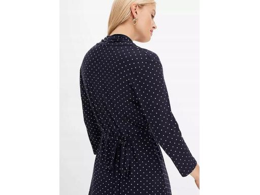 B.P.C granatowa sukienka w białe groszki rozkloszowana ^44/46