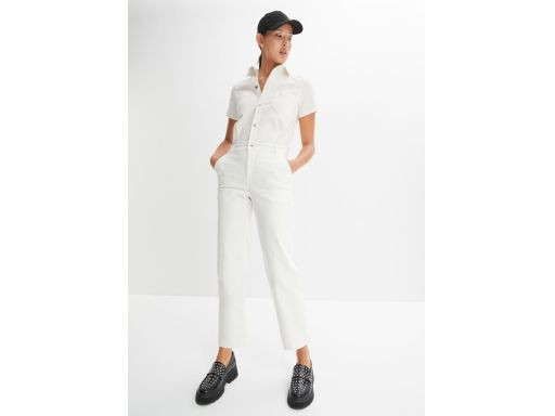 B.P.C kombinezon śmietankowy jeansowy z kołnierzykiem r.40