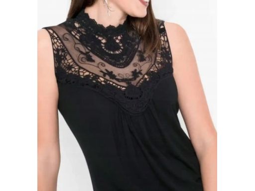 B.P.C top czarny z koronką ^32/34