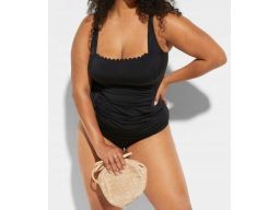 B.P.C top tankini czarny marszczenia r.40