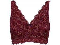 B.P.C biustonosz miękki koronkowy bordowy ze złotą nitką 105D