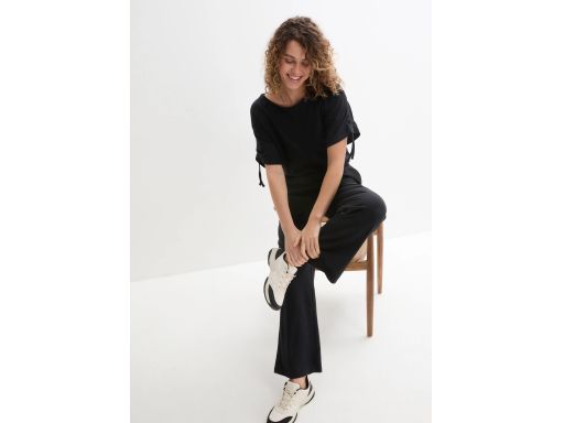 B.P.C kombinezon czarny bawełniany z marszczeniem na ramionach ^36/38