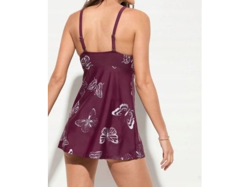 B.P.C długie tankini jagodowe w motyle z figami ^42