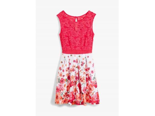 B.P.C Sukienka z koronką rozkloszowana z nadrukiem ^40/42