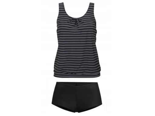B.P.C tankini czarno-szare w paseczki z szortami 42.