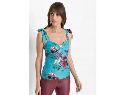 B.P.C turkusowy top w kwiaty ^36/38