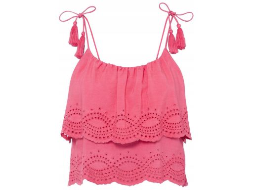 B.P.C top koralowy wiskoza z haftem ażurowym 44.