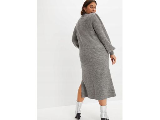 B.P.C szara dzianinowa sukienka kołnierzyk 48/50.
