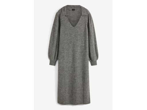 B.P.C szara dzianinowa sukienka kołnierzyk 48/50.