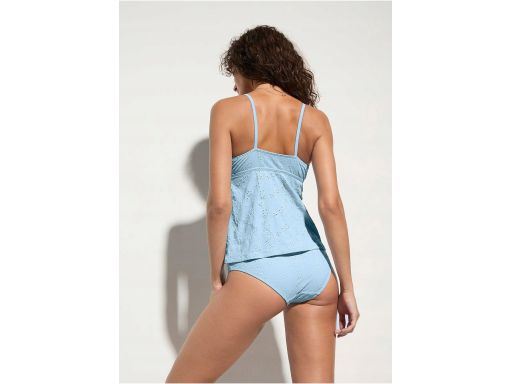 B.P.C błękitne tankini ażurowe z figami r.44