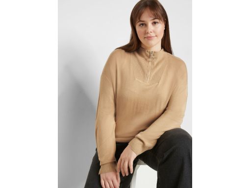 Bluzka dzianinowa ze stójką beżowa r.48/50
