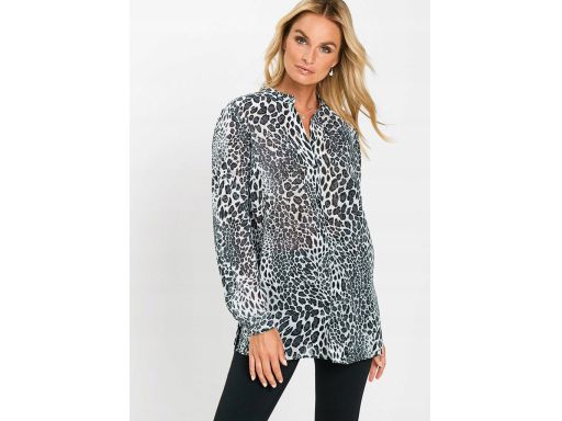 B.P.C bluzka czarno-biała szyfonowa w cętki ^36