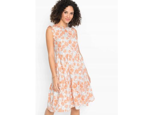 B.P.C sukienka z nadrukiem i falbanami r.36