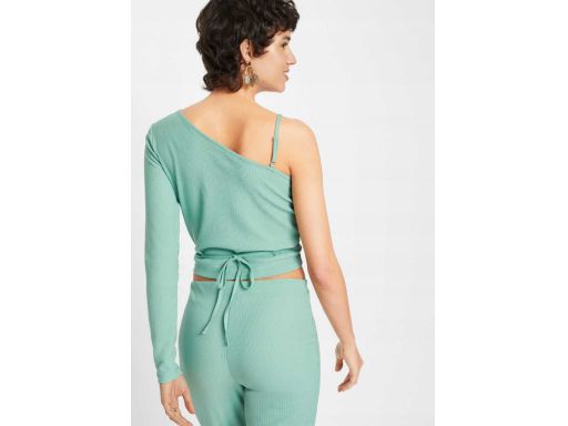 B.P.C krótka bluzka asymetryczna w prążek eukaliptusowy ^44/46