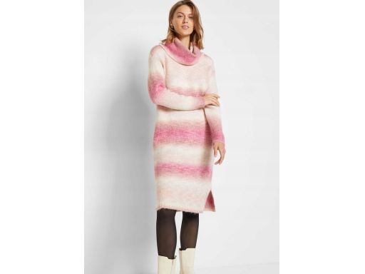 B.P.C sukienka dzianinowa różowa z golfem ^36/38
