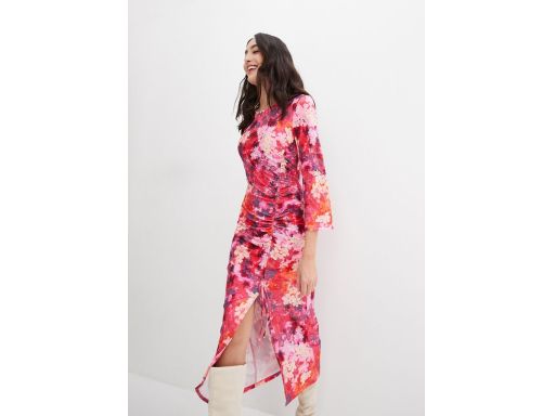 B.P.C długa sukienka shirtowa w kolorowe kwiaty 36/38.