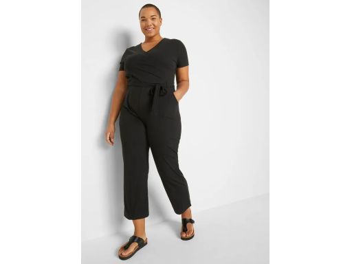 B.P.C czarny kombinezon bawełniany krótki rękaw ^44/46