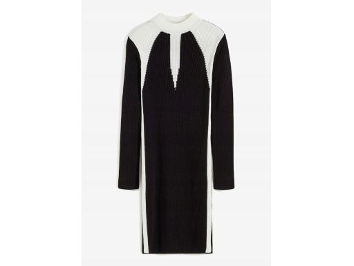 B.P.C sukienka dzianinowa czarno-biała prążek 40/42.