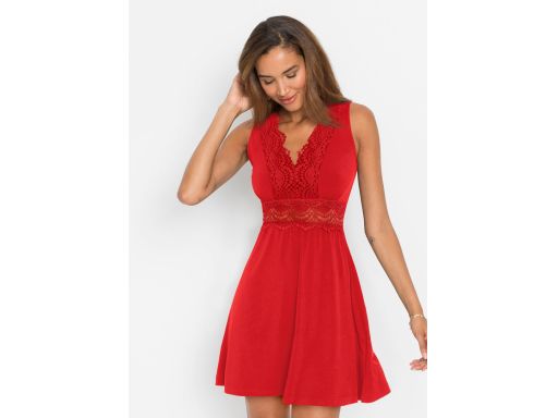 B.P.C czerwona sukienka z koronką 36/38.