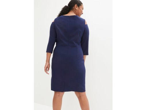 B.P.C granatowa sukienka z dekoracyjnym łańcuszkiem Premium r.40