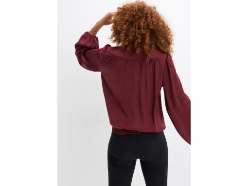 B.P.C bordowa bluzka kopertowa satynowa 44.